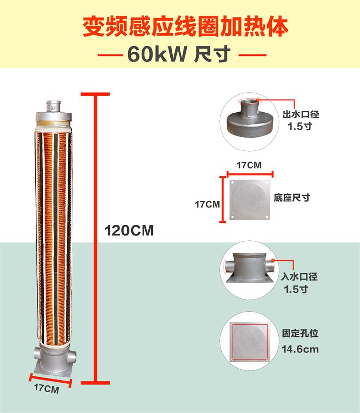 60KW電磁感應線圈加熱體詳細信息 60KW電磁感應線圈加熱體詳細信息